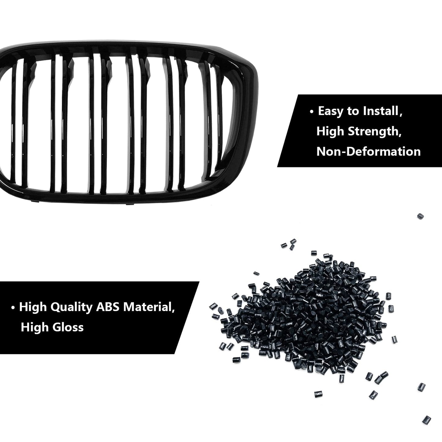 YIUBCZOQI G01 Front Grille for BMW X3 G01 2018-2021 X4 G02 2019-2021 X3 Grill x4 Gloss Black Double Slat Grill