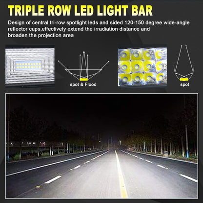 Willpower 42 inch 107CM 540W LED work light bar, LED spotlight 12V 24V, waterproof floodlight spot combo LED bar for off-road vehicle tractor, auxiliary spotlight reverse light bar.