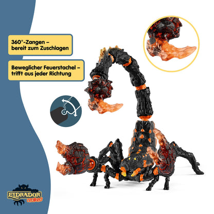 SCHLEICH ELDRADOR Creatures | Lava Scorpion 70142 | ELDRADOR Monster figure with movable pincers and stinger | great gift for girls and boys | ages 7+ | 21 x 14 x 14 cm