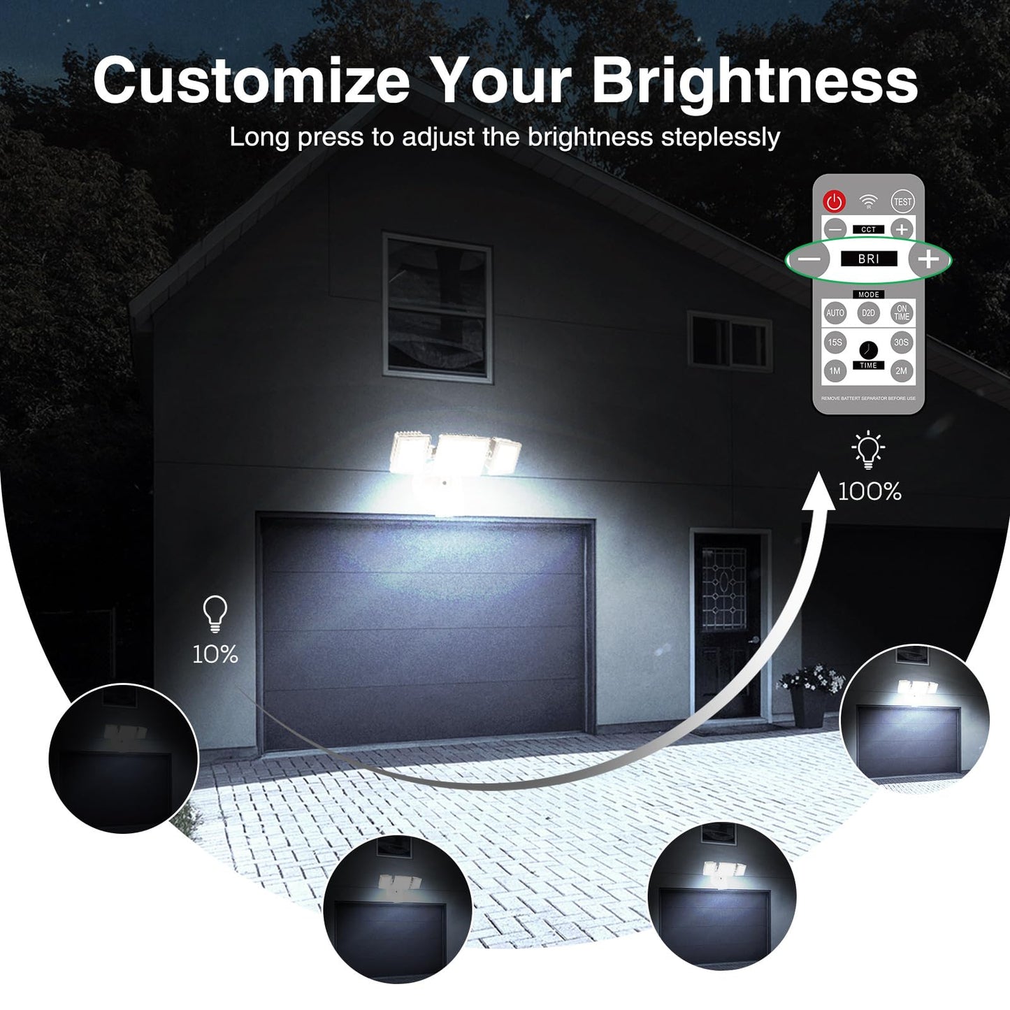 30W LED floodlight with motion sensor 2400LM, dimmable IP65 waterproof outdoor spotlight, 3000K warm white-6500K cool white selectable floodlight, security light outdoor lamp for garage garden yard