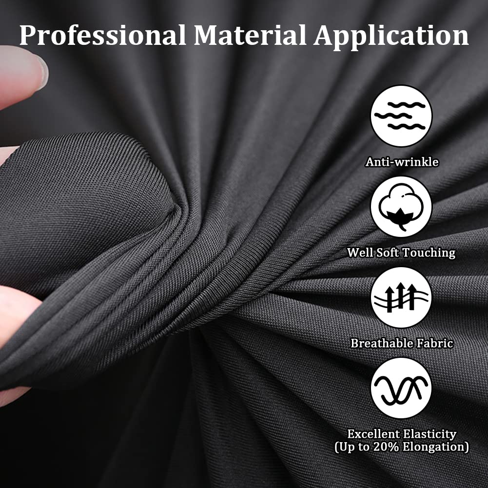 Asasytal indoor car cover, full protection for sports cars, elastic fabric, dustproof and breathable for underground garage, car exhibition/show, 4.5~4.85 meters, black with pattern.