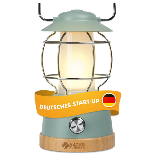 NATURE LOVER® Rechargeable camping lantern with power bank [LUX Secure+] IPX4 waterproof & dimmable - 5200mAh battery with 200h runtime for cozy evenings - LED tent light camping outdoor