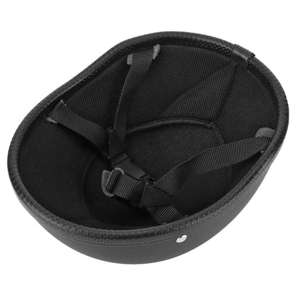Half helmets motorcycle helmet, retro half shell helmet matte black protective shell helmet with adjustable quick release buckle universal for motorcycle, scooter bike, e-bike.