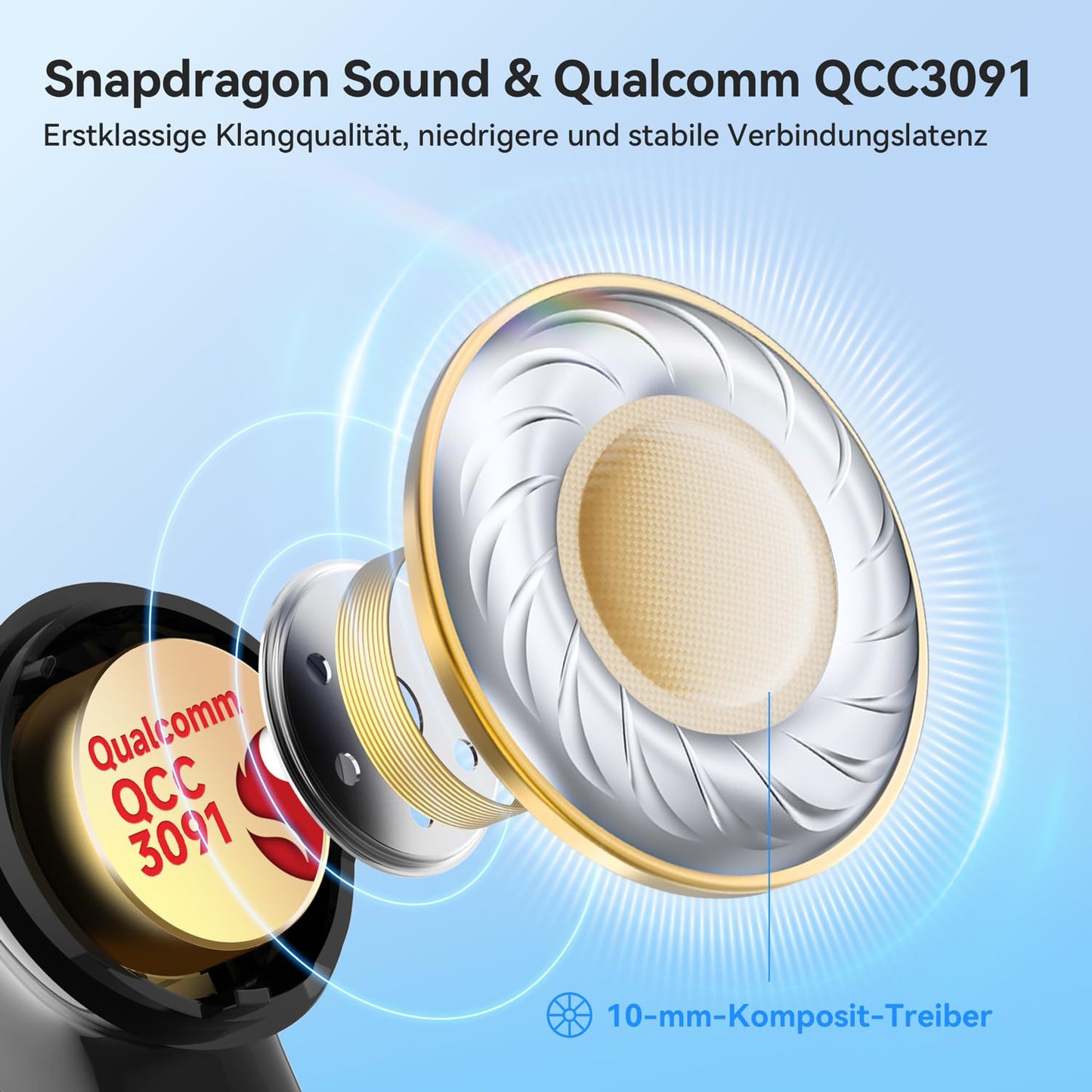 EarFun Air Pro 4 Bluetooth headphones with Adaptive Hybrid Noise Cancellation, aptX Lossless, Hi-Res Audio, LDAC, 6 microphones cVc 8.0 AI calls, 52H battery life, Multipoint, Bluetooth 5.4, In Ear Detection.