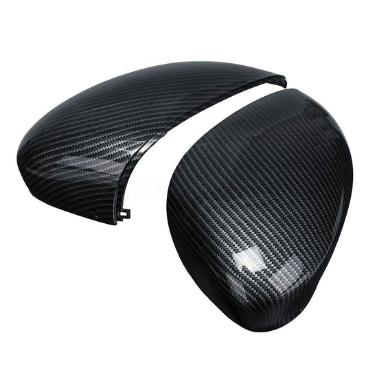 1 pair of carbon fiber door mirror cover caps for front doors, left and right, replacement for Fiesta MK7 2008–2017.