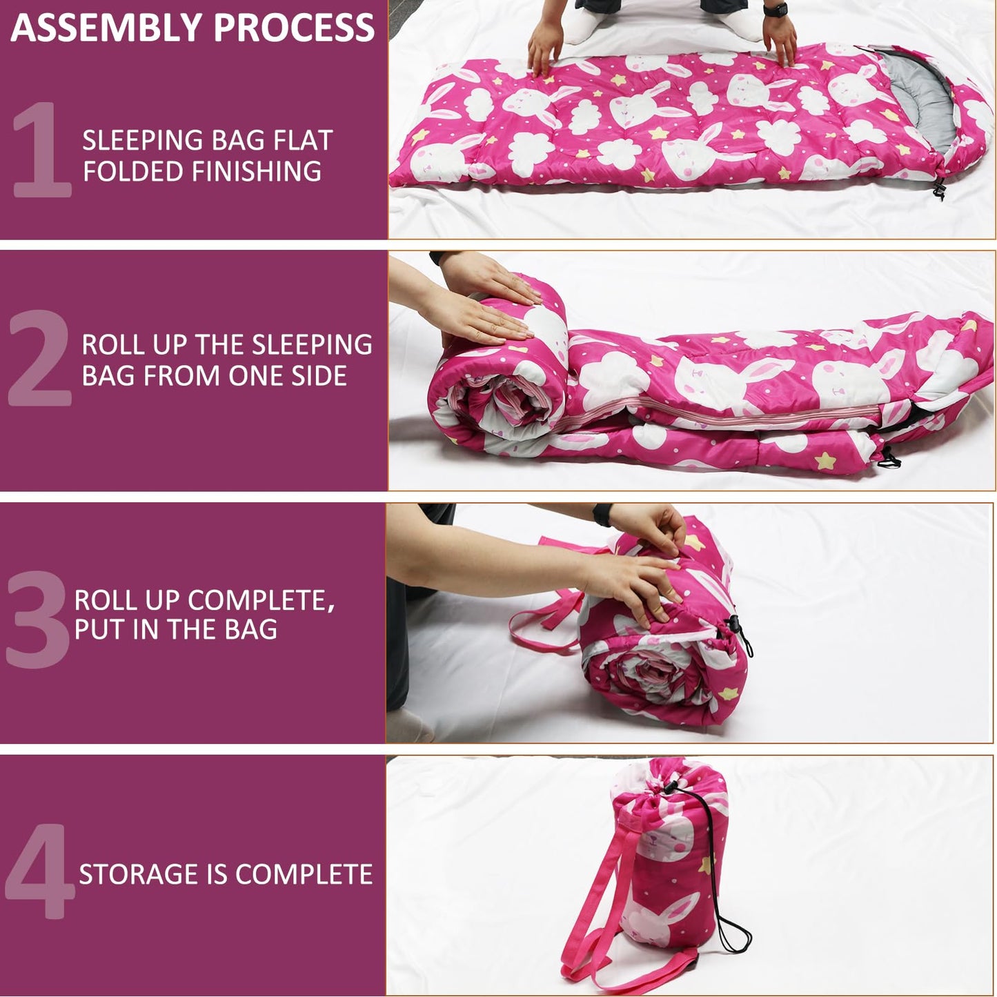 Children's sleeping bags - camping sleeping bags with carrying bag - compact sleeping bag for hiking, backpacking, 3 seasons, warm and cool weather, lightweight, waterproof, outdoor travel for boys.