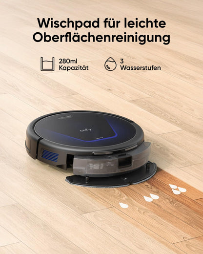 Eufy G50 Hybrid Robot Vacuum with Mop Function & 4,000Pa Strong Suction Power, Dynamic Navigation, Pro-Tangle-Free Brush, Mopping Pad for Light Surface Cleaning, Ideal for Pet Hair & Hard Floors
