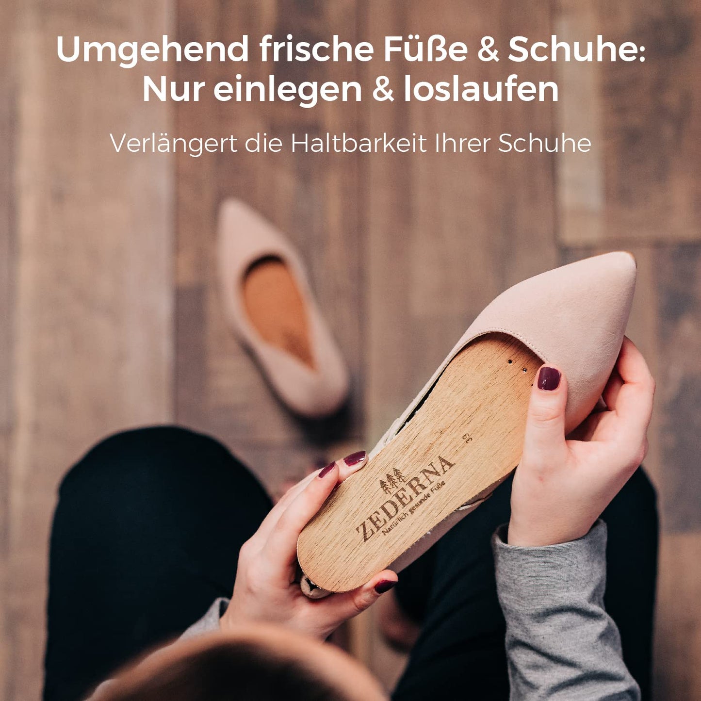 Zederna® 3 pairs of cedar wood shoe insoles for sweaty feet, insoles for men & women against foot odor. Inserts for men & women, insoles anti sweat. Like a shoe deodorant, better than foot fungus cream.