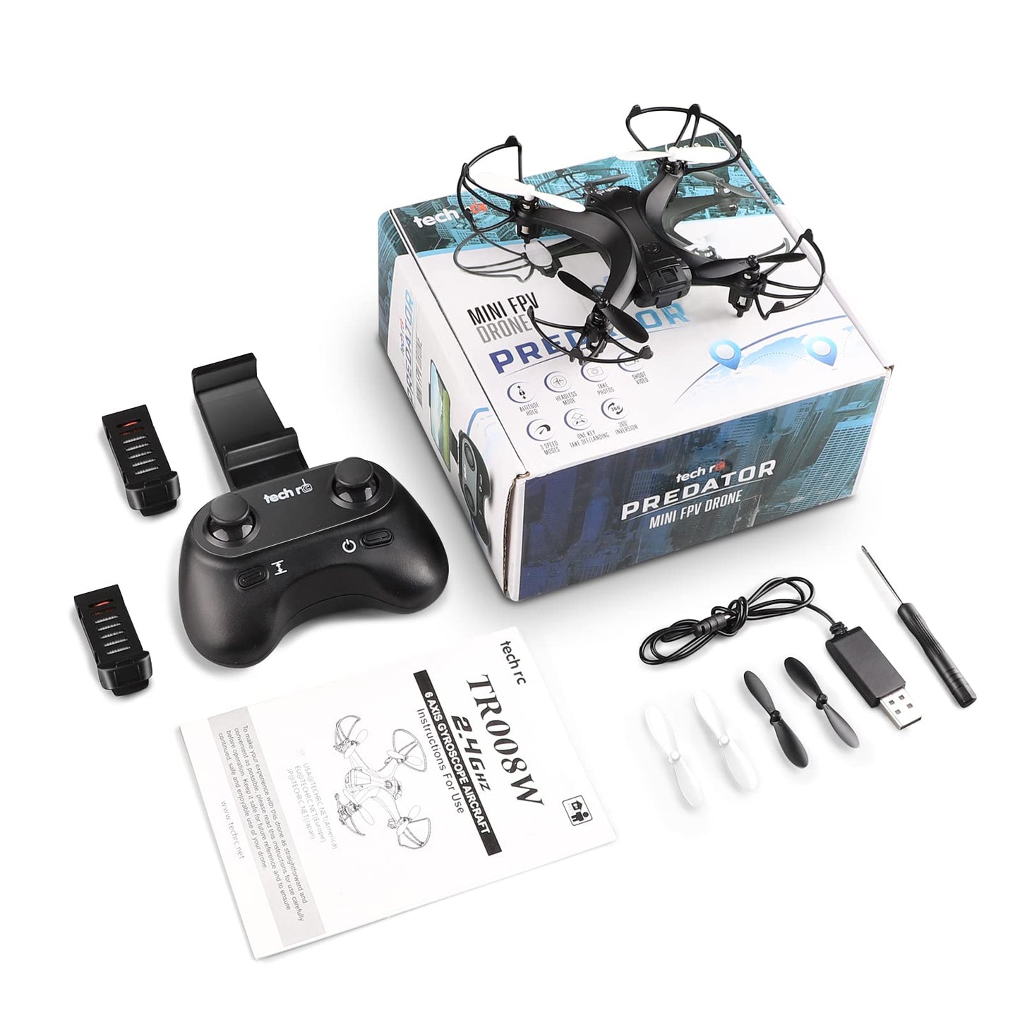 RC Mini Drone with HD Camera FPV RC Drone with 2 Batteries 2.4GHz Remote Controlled Quadcopter Beginner APP Control Photo Live Video Transmission Mobile Control 360° Flip Camera Drone Kids Toy