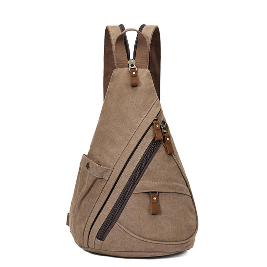 KL928 Canvas Sling Bag Backpack for women and men - shoulder bag crossbody bag with adjustable shoulder strap perfect for outdoor sports, hiking, cycling, mountaineering, traveling.