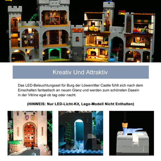 LED Light Set Compatible with Lego Lion Knight Castle, LED Lighting Set for 10305 Lion Knight Castle, DIY creative toy decoration lights (Bricks not included) - Standard Version