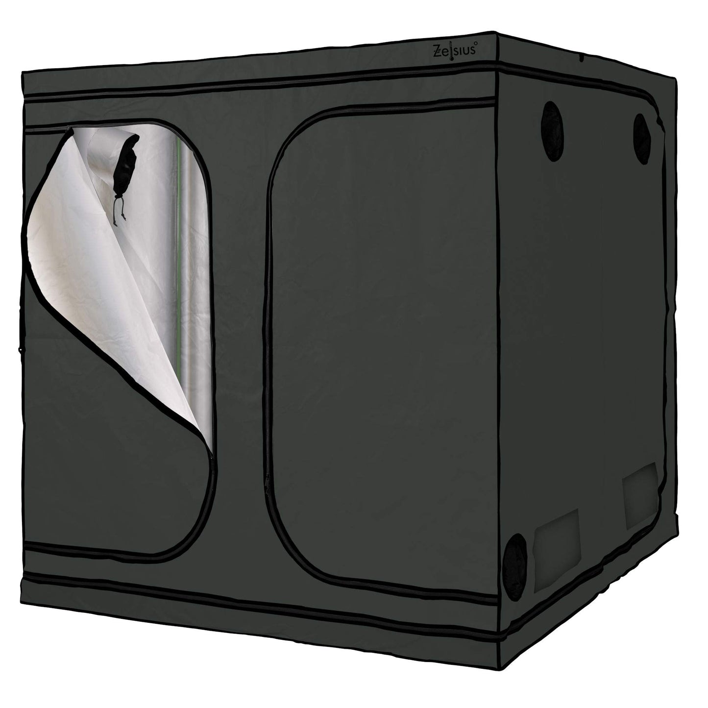 Zelsius Grow tent MyHomeGrow Grow Tent | Indoor Grow room | Grow cabinet Darkroom Plant tent Greenhouse Cultivation tent (200 x 200 x 200 cm, Grey)