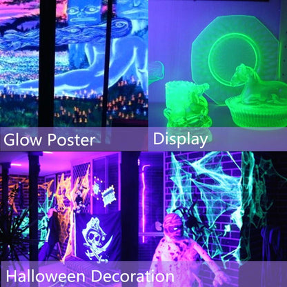 dystaval 10M blacklight LED strip, UV LED strip 33ft UV blacklight LED ribbon with transformer, 600 pieces 2835 LEDs, 12V 3A flexible blacklight fixtures for decorative lighting party lighting