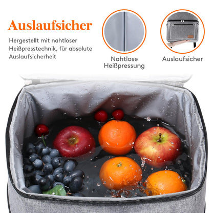 Lifewit 21L Insulated Cooler Bag, Thermo Lunch Tote, Cooler Backpack, Leakproof Double Decker Cooler Bag for Men, Women, Moms for Lunch, Picnic, Shopping, Travel, Grey