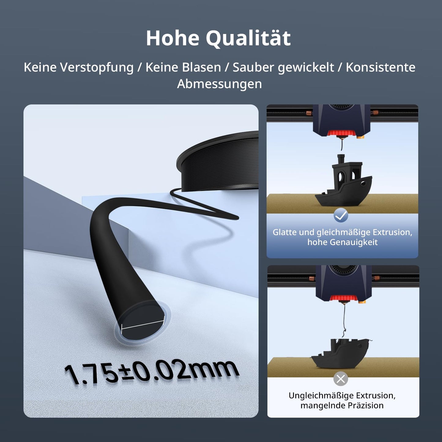ANYCUBIC ASA Filament 1.75mm, 3D printer filament suitable for printing functional parts outdoors, weather and heat resistant, 1KG green.