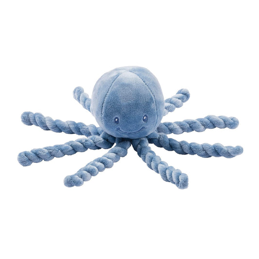 Nattou NATLAP877565 Octopus Plush Toy, For Newborns and Preemies, 23 cm, Lapidou, Blue