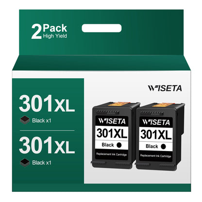 301 Printer Cartridges Black remanufactured for HP 301 XL 301XL Black for HP DeskJet 2540 2544 2549 2050a 3050a 3050 3055a for Envy 4500 4502 4504 5530 for OfficeJet 4630 4632 printers (2 Black)