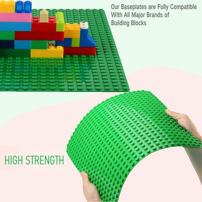 Large building plate compatible with all leading brands. Classic baseplate for large building sets. 38*38cm plate set for creative preschool toys. 2PCS Gray.