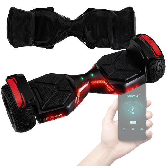 Robway X2 hoverboard | 𝐃𝐀𝐒 𝐎𝐑𝐈𝐆𝐈𝐍𝐀𝐋 ® hoverboards for kids, teens, & adults - APP control - 𝟮 x 𝟯𝟱𝟬 watt motors - self-balance - Bluetooth (X2 black matte, off-road)