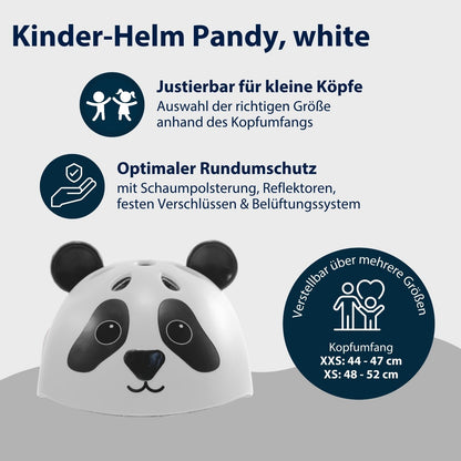 HUDORA Unisex Children's Helmet Pandy, Size 48-52, Helmet, White-Black, 48-52 cm
