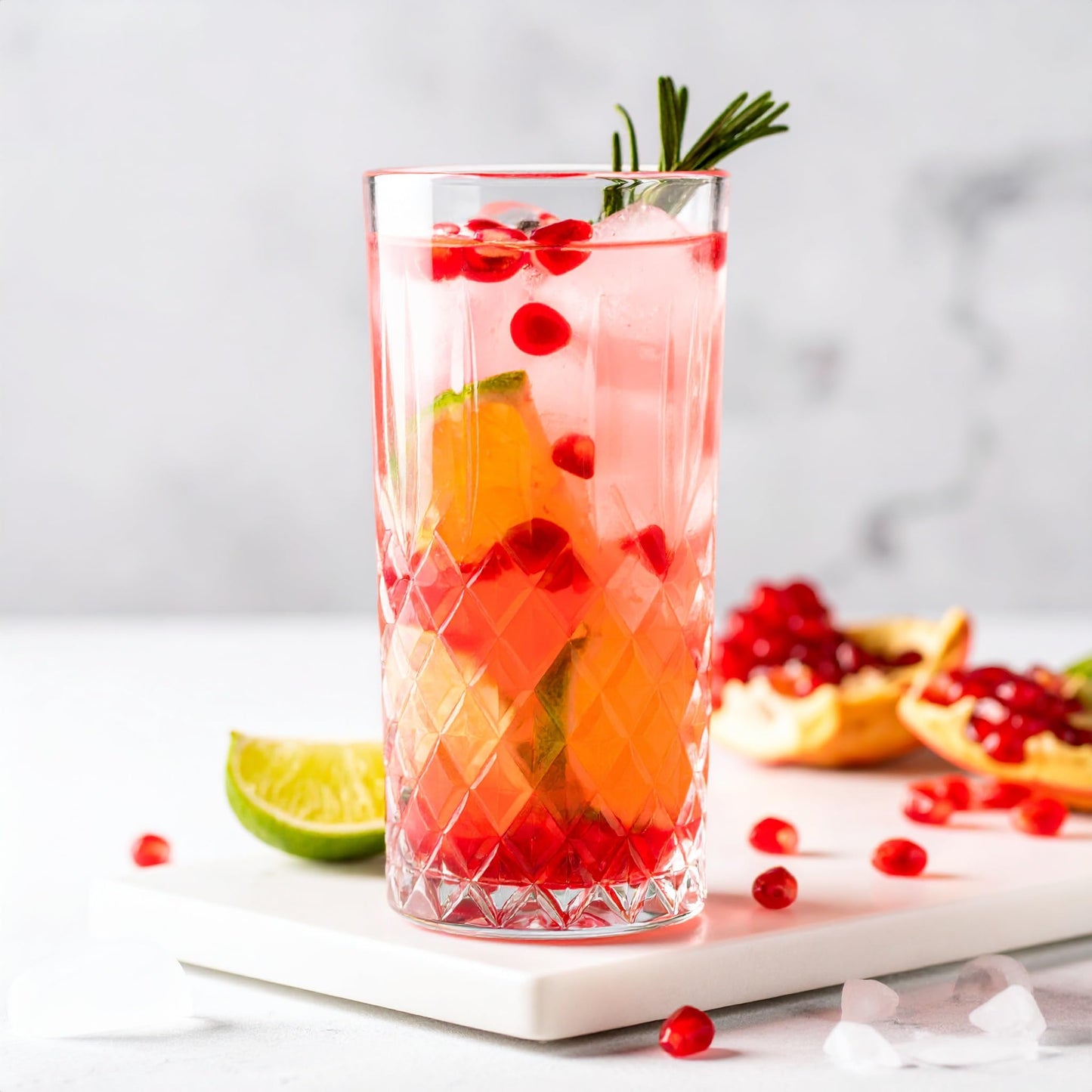 Krosno Glassware Water Glasses Set of 6, Dishwasher Safe, Clear with Crystal Effect, 300ml Highball Cocktail Gin Water Drinking Glasses.