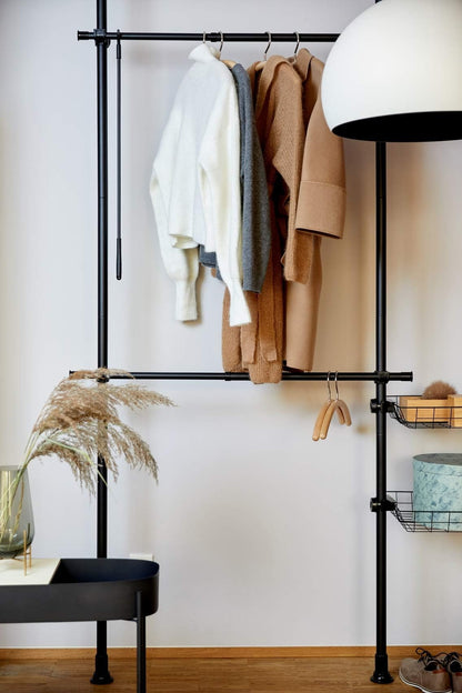 The WENKO Telescopic Wardrobe System Hercules Basic in Black.