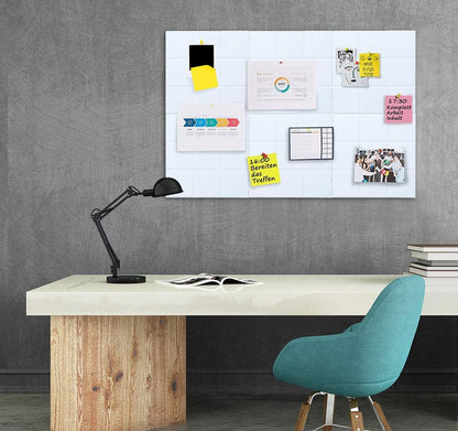 Uoisaiko Large Felt Bulletin Board with 30 Push Pins, 6 Pack 30x30cm Felt Memo Boards Bulletin Board Wall Decor for Office Kitchen, Photos Memos
