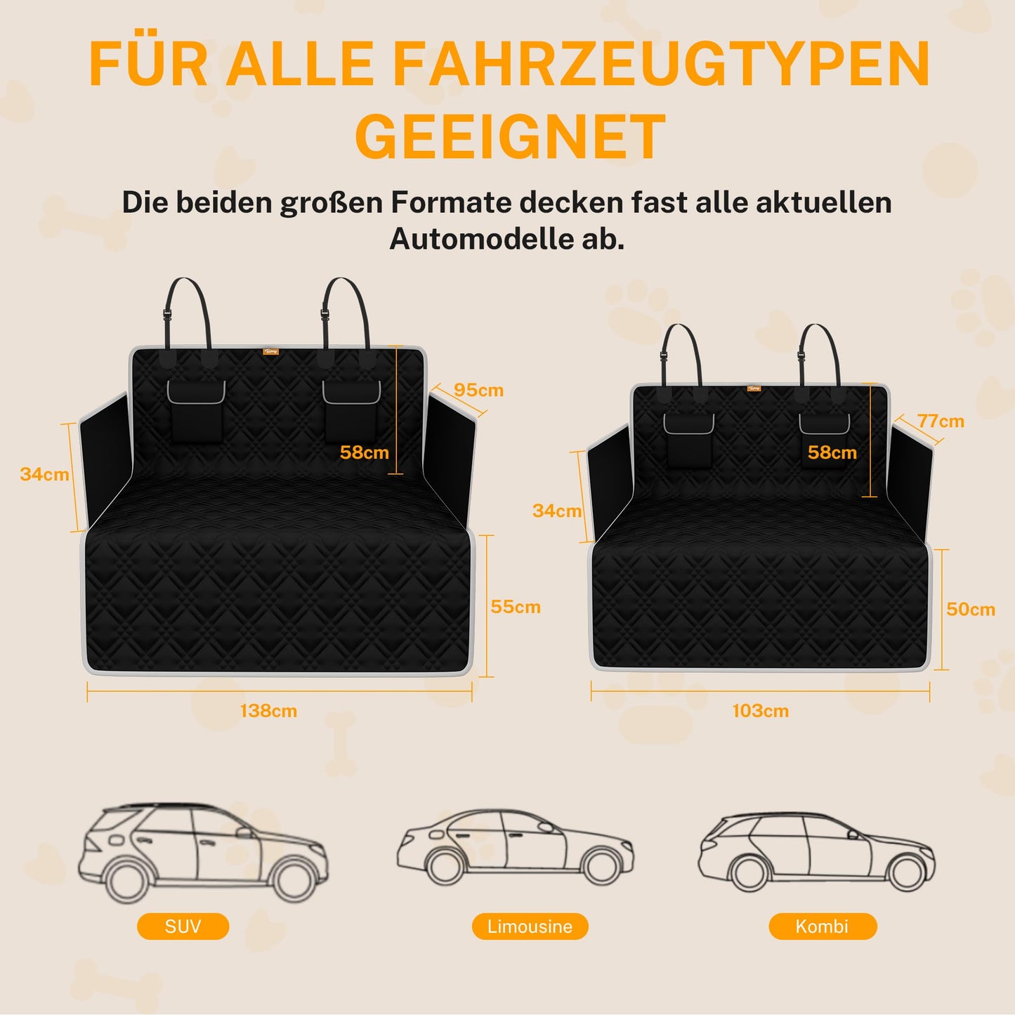 Toozey Dog Trunk Protector Quilted & Durable with Side Protection & Bumper Protection | Waterproof Dog Blanket for Car with Durable Surface | Protects against Scratches and Fur (Universal)