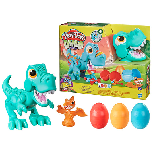 Play-Doh Dino Crew Crunchin' T-Rex Toy for Kids 3 Years and Up with Dinosaur Sounds and 3 Eggs.