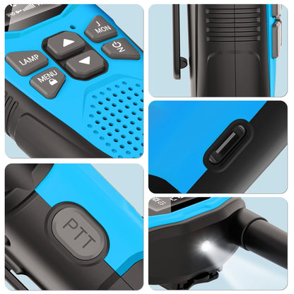 Walkie Talkie 3-piece set, NXGKET rechargeable walkie talkies for adults and kids, long-range 5km walkie talkie with Li-ion battery, walkie talkies with VOX flashlight for outdoor, camping, hiking.