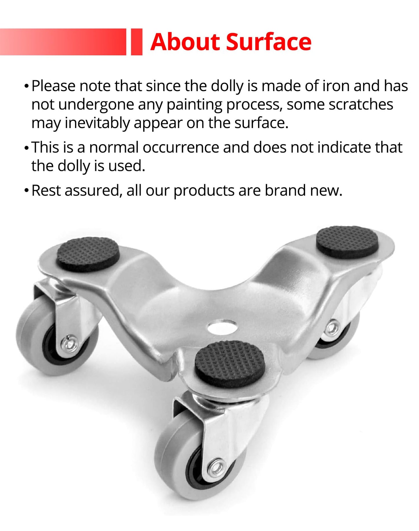 QWORK® 4 Pack 152mm Furniture Rollers, Transport Roller, 180kg Capacity, 3 Swivel Casters Moving Dolly, durable and easy to use.