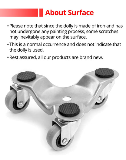 QWORK® 4 Pack 152mm Furniture Rollers, Transport Roller, 180kg Capacity, 3 Swivel Casters Moving Dolly, durable and easy to use.