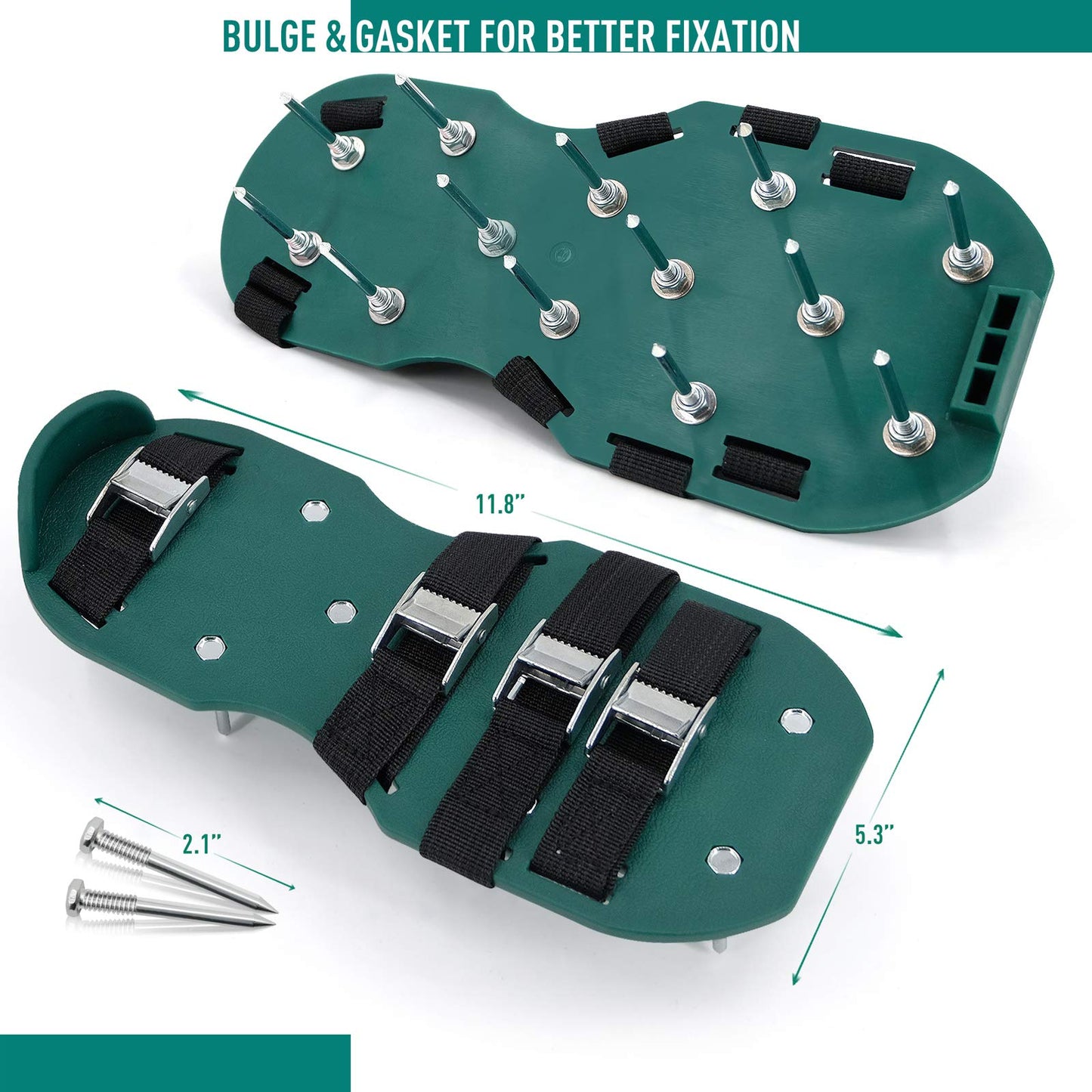 Hortem Lawn Aerator Shoes with 5 Adjustable Straps, Lawn Aerator Shoes Metal, Aerifier Garden Shoes, Universal Size fits Shoes or Boots for Lawn Yard.