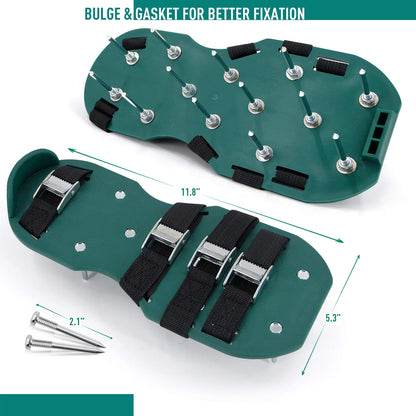 Hortem Lawn Aerator Shoes with 5 Adjustable Straps, Lawn Aerator Shoes Metal, Aerifier Garden Shoes, Universal Size fits Shoes or Boots for Lawn Yard.