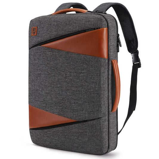 DOMISO Laptop Briefcase 15.6 Inch Business Backpack Travel Backpack College Computer Bag Slim Waterproof Shoulder Bag Shoulder Bag with Strap Laptop Handbag for Men/Women, Gray
