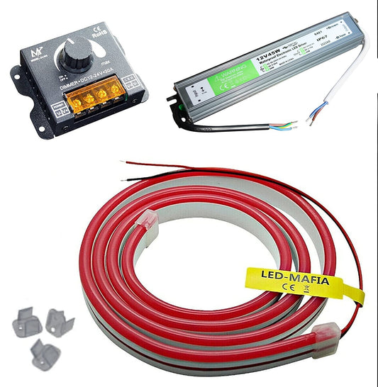 12V / 230V (power supply) + dimmer LED strip light under cabinet lighting sauna lighting sauna lamp (warm white, 5m - $15.99/m)