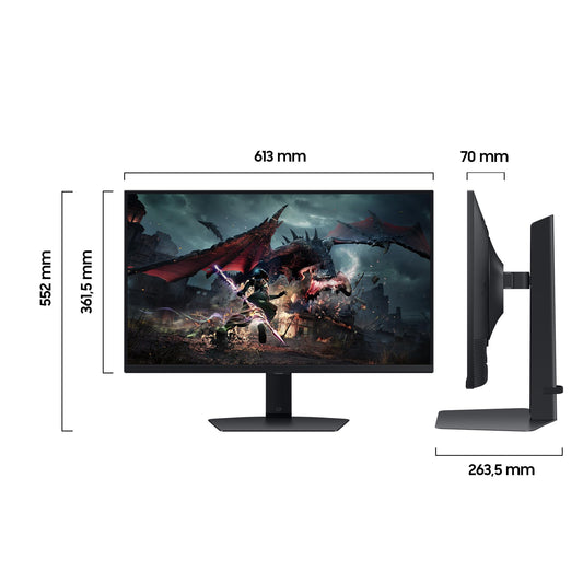 Samsung Odyssey G50D QHD Gaming Monitor, 27-inch screen with Fast IPS panel, 2560 x 1440 pixels, AMD FreeSync, 180Hz refresh rate, 1ms response time (GtG).