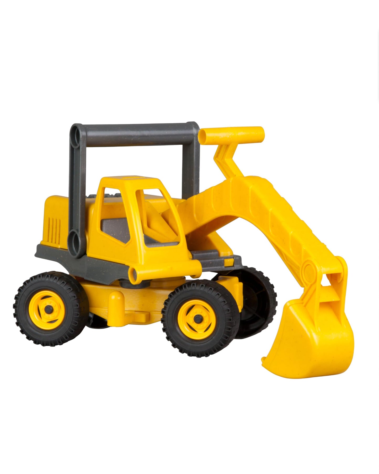 Lena 4211 EcoActives Excavator, construction vehicle approx. 35 cm, sturdy shovel excavator, natural wood scent due to ecological wood content, sand digger for children aged 2 and up, yellow play vehicle