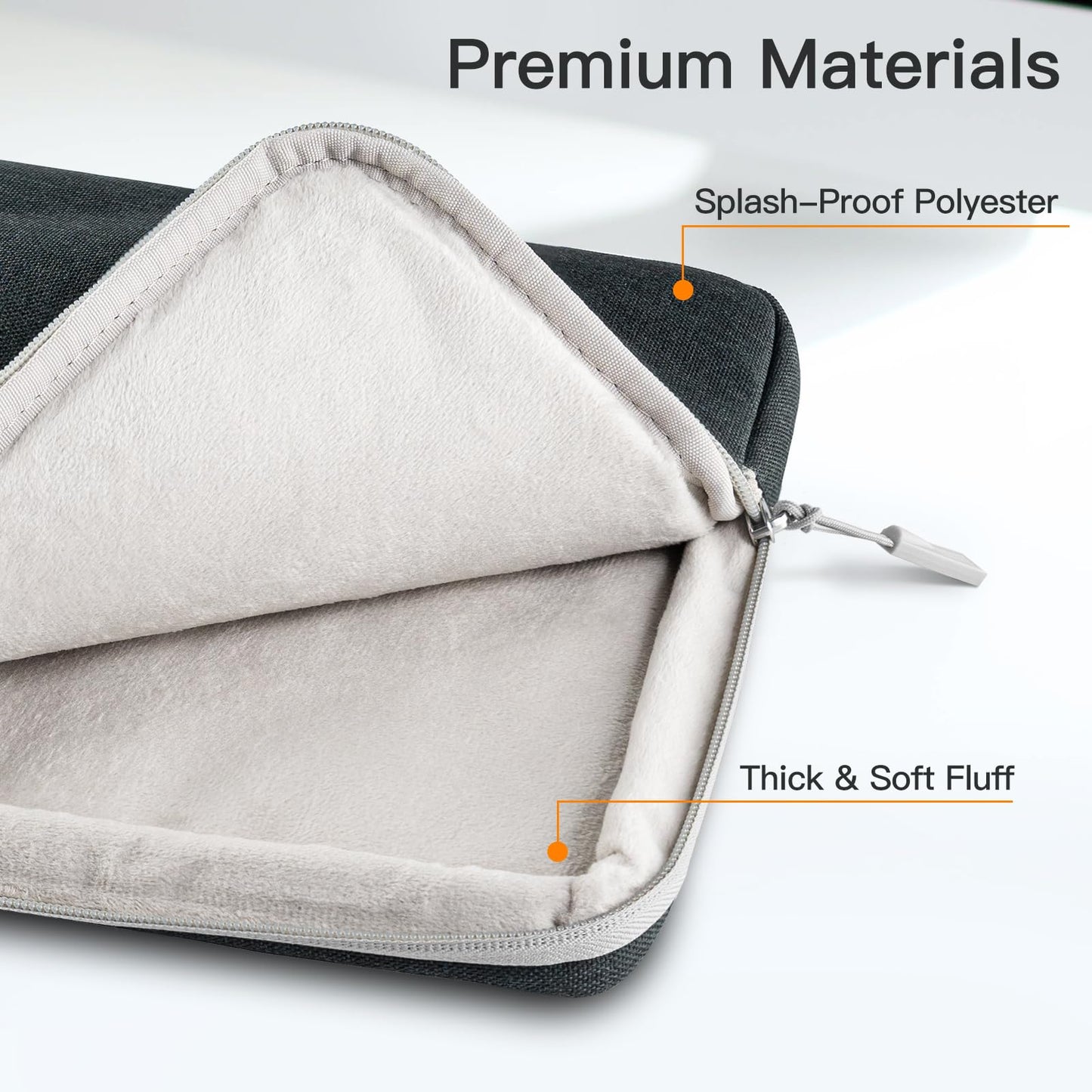 JETech Laptop Sleeve for 13.3-inch MacBook Air/Pro, 14-inch MacBook Pro 2021 M1, 13-13.6 inch Notebook, waterproof, shockproof, Bag with Pocket (Dark Gray)