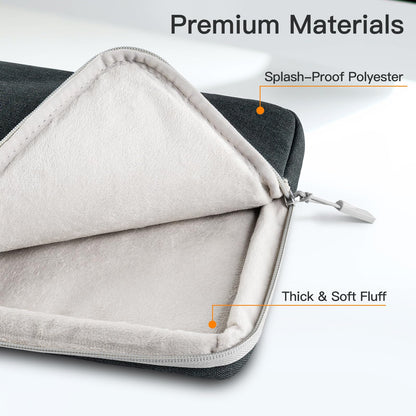 JETech Laptop Sleeve for 13.3-inch MacBook Air/Pro, 14-inch MacBook Pro 2021 M1, 13-13.6 inch Notebook, waterproof, shockproof, Bag with Pocket (Dark Gray)