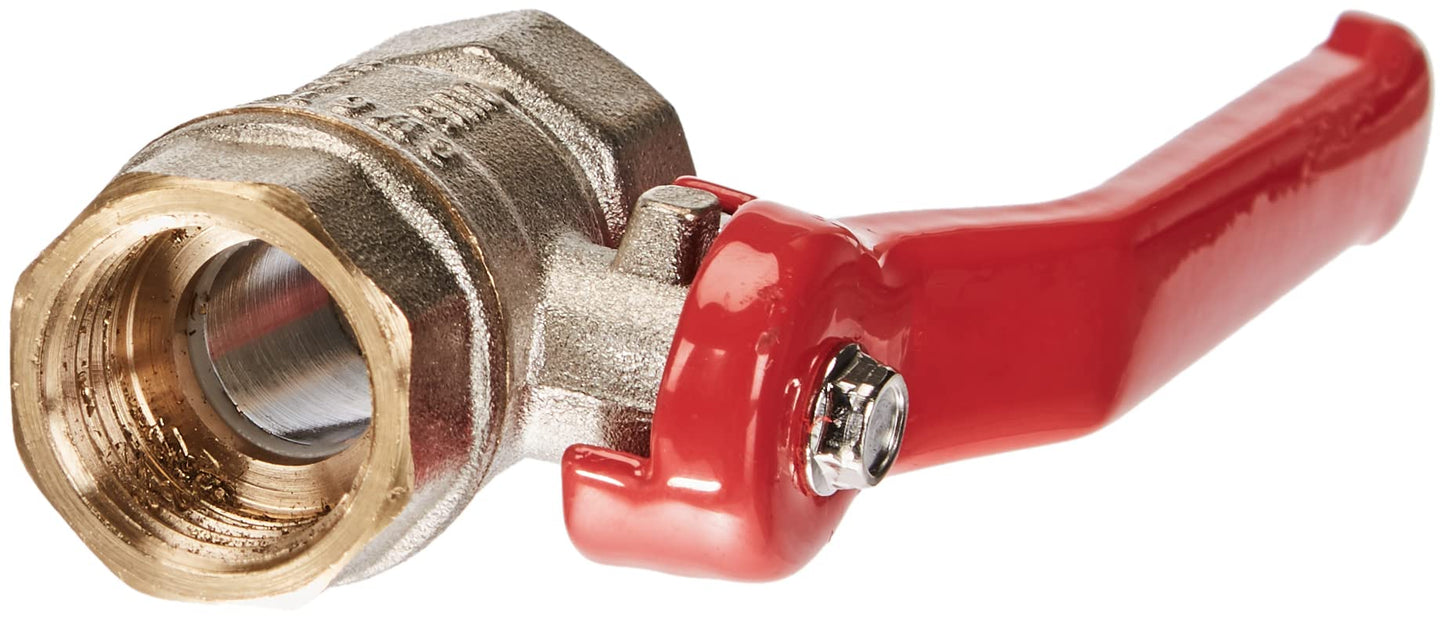 Master ball valve - 19.17 mm (1/2 inch) NPT - With long steel lever & full bore - Female thread on both ends - High-quality brass / Shut-off valve for water pipes / Faucet / FLOR92605