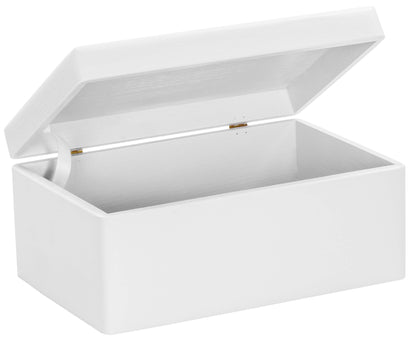 LAUBLUST Wooden Box with Lid - 30x20x14cm, White, FSC - Storage Box | Memory Box | Crafting & Gift Box