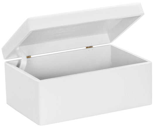 LAUBLUST Wooden Box with Lid - 30x20x14cm, White, FSC - Storage Box | Memory Box | Crafting & Gift Box
