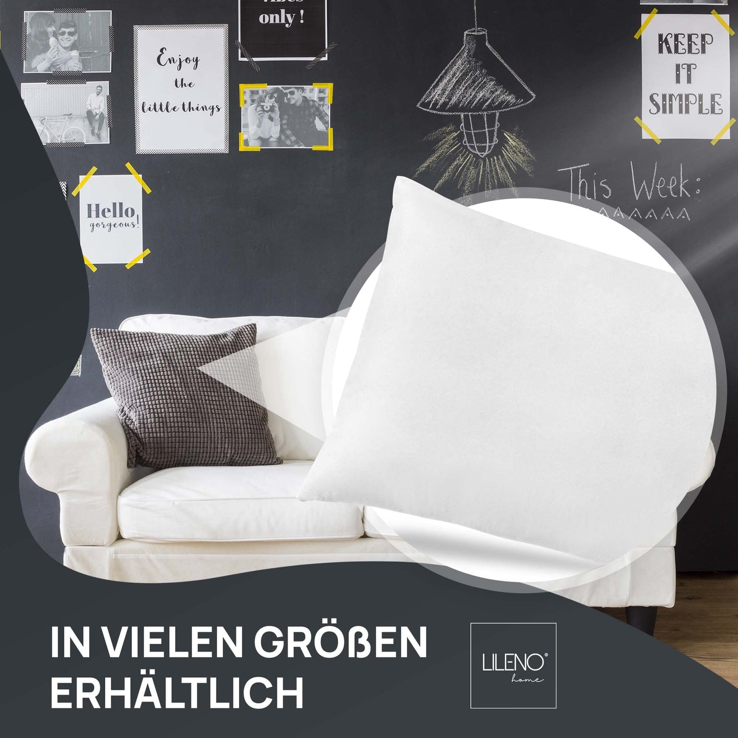 LILENO HOME feather pillow 40x80 cm [1 set] - Pillow 40 x 80 cm made of feathers as a head pillow, sleeping pillow and bed pillow perfect for allergy sufferers and children - Feather core pillow with 750 g feather filling each.