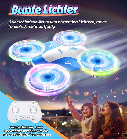 Korffe Mini Drone for Kids Toy for 6 7 8 9 10+ Years Old Boys, RC Airplane Toy Drone for Kids and Beginners with LED Lights Indoor & Outdoor Gifts for Boys and Girls