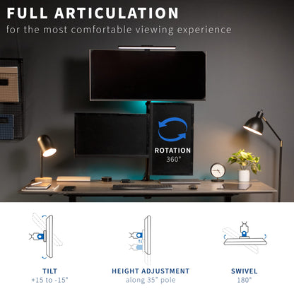 VIVO Triple LCD Monitor Desk Mount Heavy Duty Stand & fully adjustable 3 screen up to 27" (Stand-v003t)