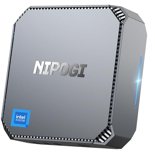 NiPoGi AK2 Plus Mini PC, Ιntel Alder Lake-N100 (up to 3.40 GHz, TDP 6 W), 16GB DDR4 512GB M.2 SSD Mini Desktop Computer, 2X HDMI, 4K UHD Dual Display Micro PC with VESA/RJ45/Dual WiFi