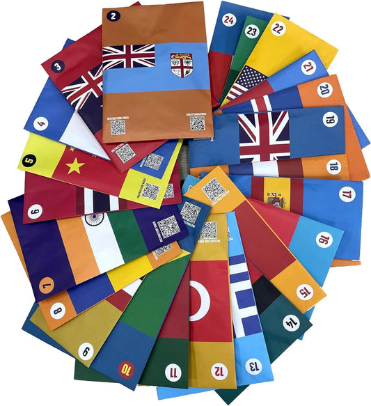 My World Advent Calendar 2025 for kids, visit 24 countries and be back in time for Christmas Day! Explore different cultures and create your own original DIY.