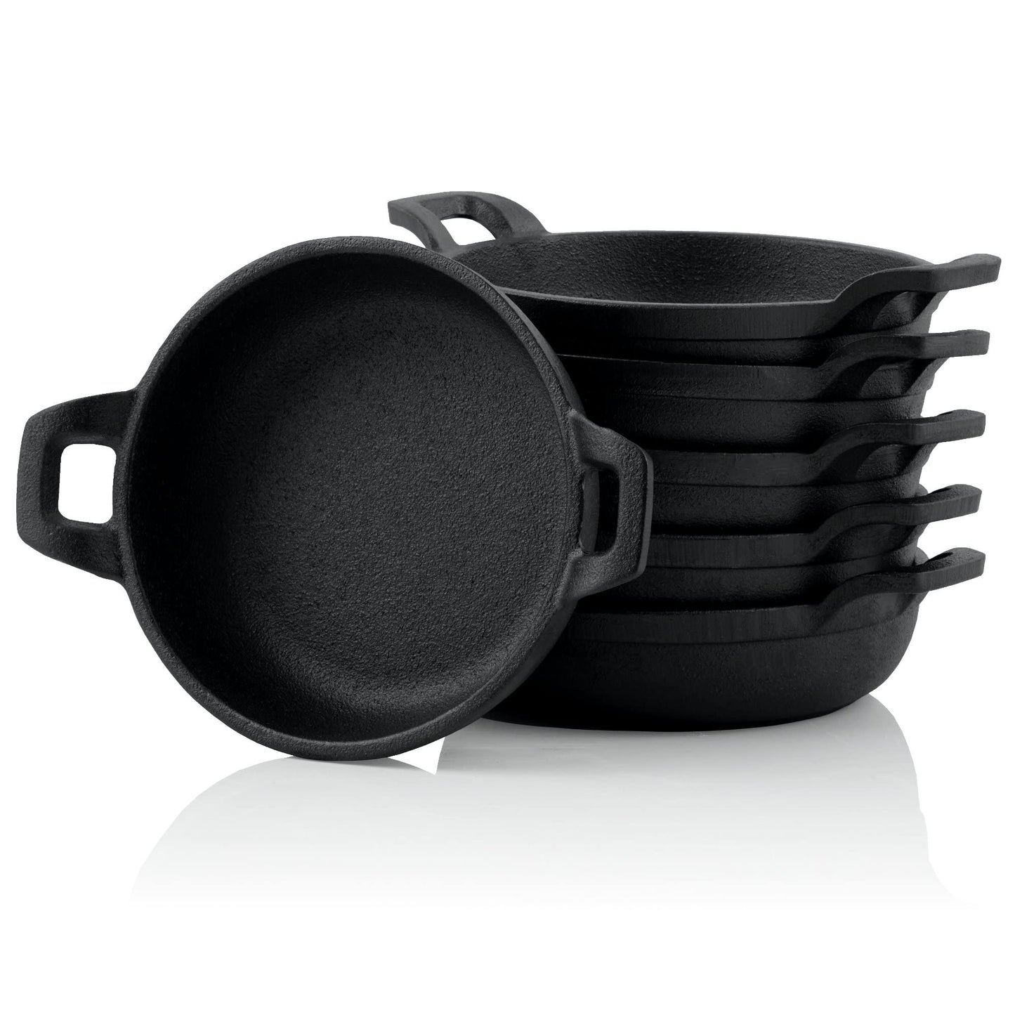 BBQ-Toro cast iron grill pans (set of 6) | Ø 13 cm | pre-seasoned | Cast iron grill pans, pans, serving pans, grill pans, cast iron pans