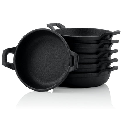 BBQ-Toro cast iron grill pans (set of 6) | Ø 13 cm | pre-seasoned | Cast iron grill pans, pans, serving pans, grill pans, cast iron pans
